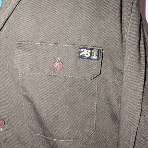 90s Twenty Six Red olive green military button up skate shirt - Picture 6 of 8